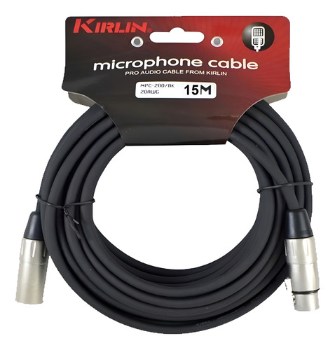 Cable De Microfono Xlr Balanceado 15 Mt Kirlin 3