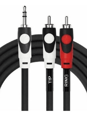 Cable De Audio 3,5 Stereo A 2 Plug Rca 2 Metros. Kirlin