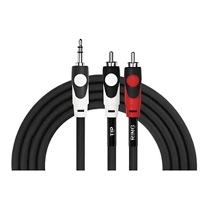 Cable De Audio 3,5 Stereo A 2 Plug Rca 3 Metros. Kirlin