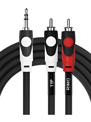 Cable De Audio 3,5 Stereo A 2 Plug Rca 3 Metros. Kirlin