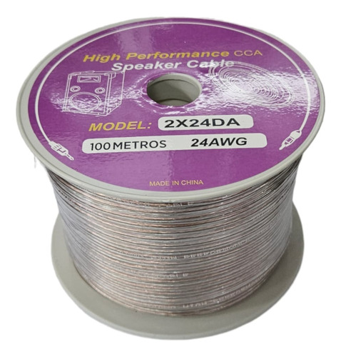 Cable Parlante Transparente 2x24 Awg 100 Mt 1