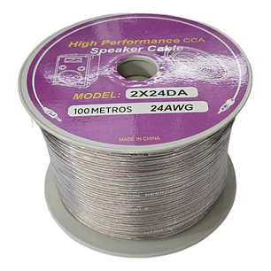 Cable Parlante Transparente 2x24 Awg 100 Mt