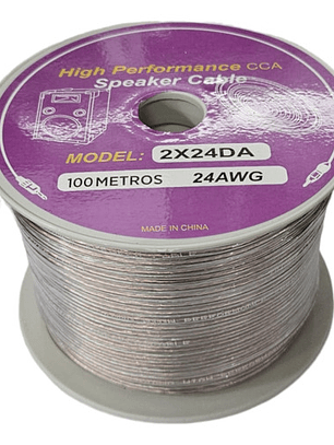 Cable Parlante Transparente 2x24 Awg 100 Mt