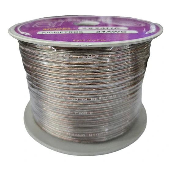 Cable Parlante Transparente 2x24 Awg 100 Mt 2