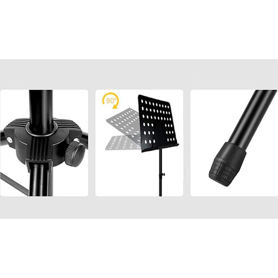 Atril Partitura Tripode De Alta Calidad Altura Regulable D Color Negro G-5 P-2 3