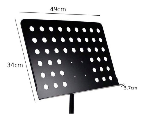 Atril Partitura Tripode De Alta Calidad Altura Regulable D Color Negro G-5 P-2 4