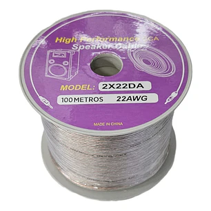 Cable De Parlante Transparente 2x22 Awg 100 Mt 