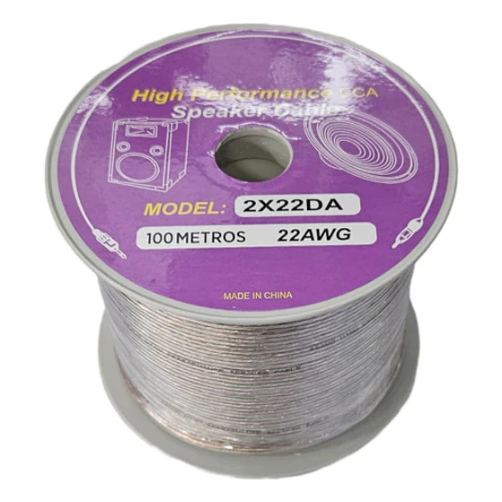Cable De Parlante Transparente 2x22 Awg 100 Mt  1