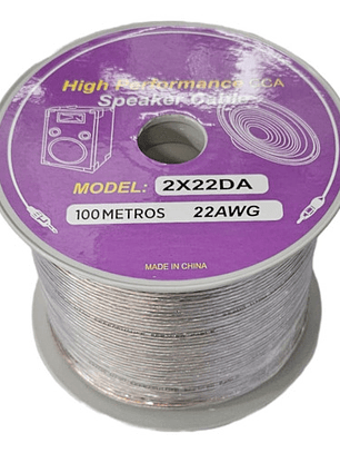 Cable De Parlante Transparente 2x22 Awg 100 Mt 