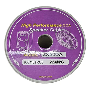 Cable De Parlante Transparente 2x22 Awg 100 Mt 