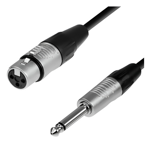 Cable Xlr Hembra A Plug 6.3 Mono, 3 Mts, Negro 1