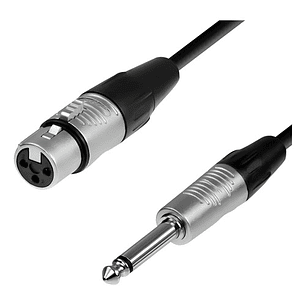 Cable Xlr Hembra A Plug 6.3 Mono, 3 Mts, Negro