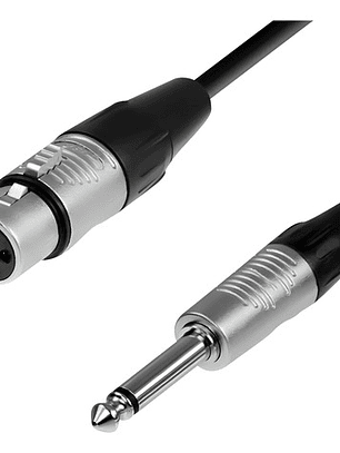 Cable Xlr Hembra A Plug 6.3 Mono, 3 Mts, Negro