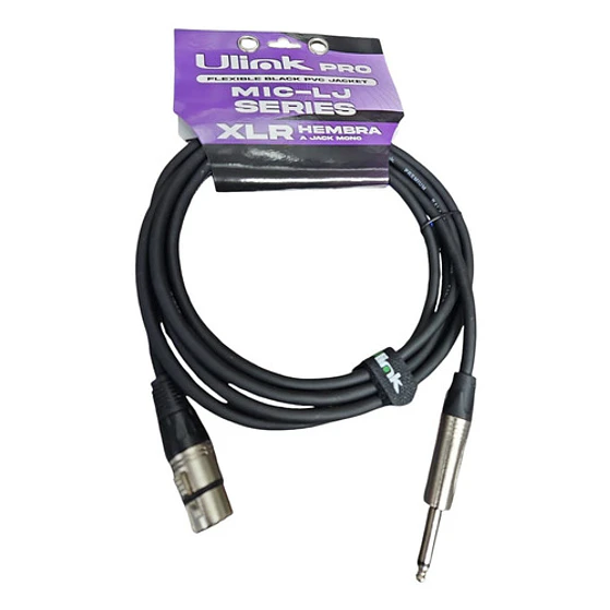 Cable Xlr Hembra A Plug 6.3 Mono, 3 Mts, Negro 4
