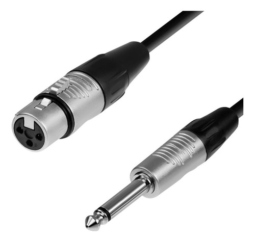 Cable Xlr Hembra A Plug 6.3 Mono, 3 Mts, Negro 1