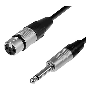Cable Xlr Hembra A Plug 6.3 Mono, 3 Mts, Negro