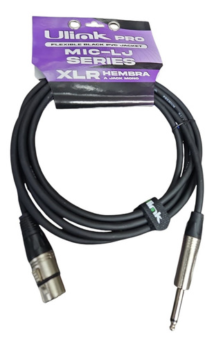 Cable Xlr Hembra A Plug 6.3 Mono, 3 Mts, Negro 4
