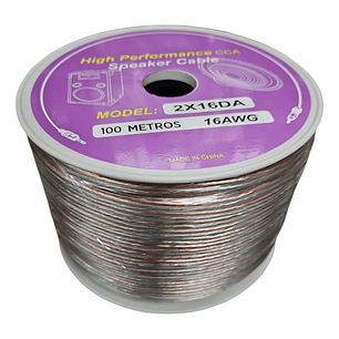 Cable De Parlante 2x16 Transparente 100 Mt