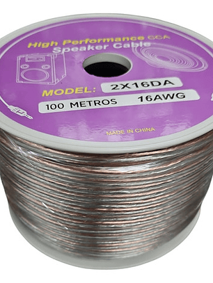 Cable De Parlante 2x16 Transparente 100 Mt