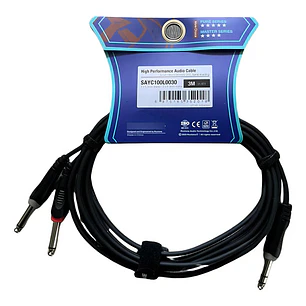 Cable De Audio Jack Stereo 6.3mm A 2 Jack 6.3 Mono