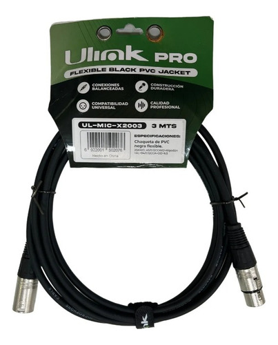 Cable De Audio Xlr Macho Hembra De 3 Mts Ul-mic-x2003 5
