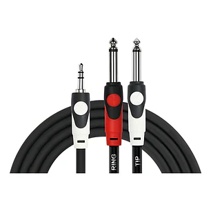 Cable De Audio Plug/jack 3,5 Estéreo A 2 Plug/jack 6,3 Mono