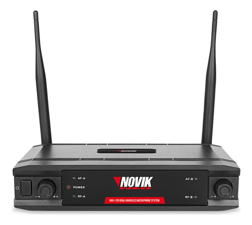 Set X2 Micrófonos Inalámbricos Novik Unk-330 Uhf 70m Maletín Color Negro 2