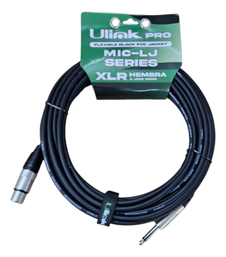 Cable Xlr Hembra A Plug 6.3 Mono, 10 Mts, Negro 1