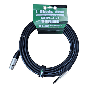 Cable Xlr Hembra A Plug 6.3 Mono, 10 Mts, Negro