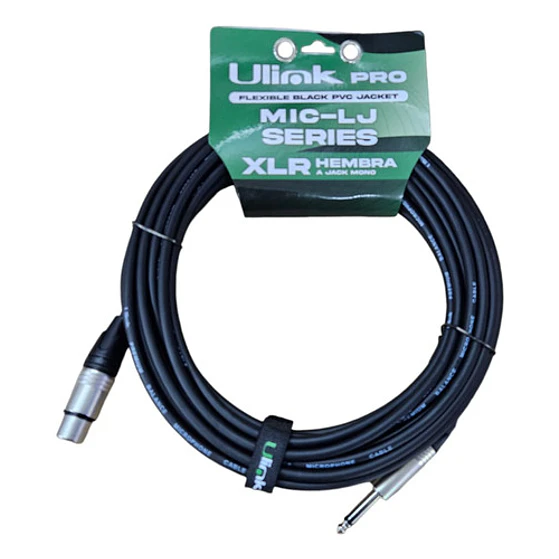 Cable Xlr Hembra A Plug 6.3 Mono, 10 Mts, Negro 1