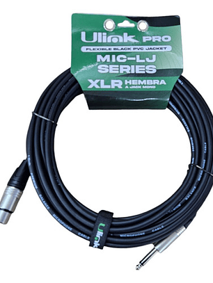 Cable Xlr Hembra A Plug 6.3 Mono, 10 Mts, Negro