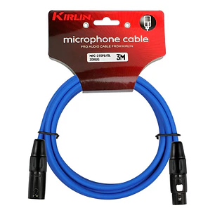 Cable Micrófono Xlr Macho A Xlr Hembra 3 Metros Azul Kirlin