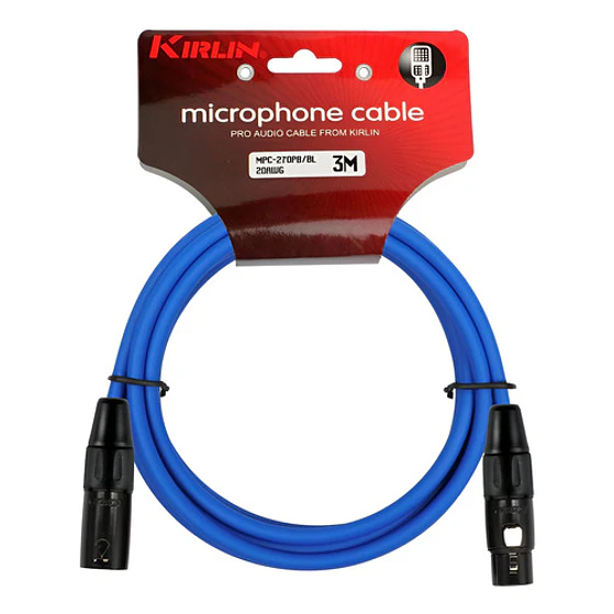 Cable Micrófono Xlr Macho A Xlr Hembra 3 Metros Azul Kirlin 1