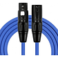 Cable Micrófono Xlr Macho A Xlr Hembra 3 Metros Azul Kirlin - Miniatura 2