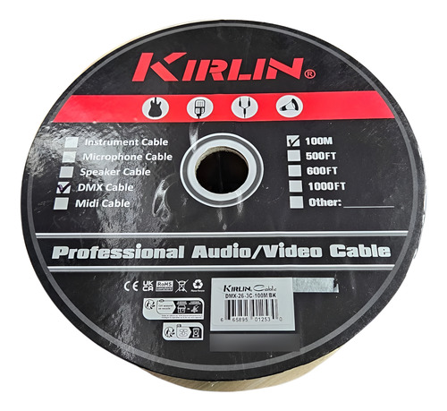 Cable Dmx Rollo 100 Mt Kirlin 1