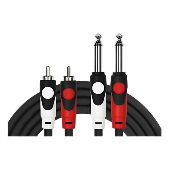 Cable De Audio 2 Plug 6,3 Mono A 2 Rca 2 Metros Kirlin 1