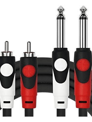 Cable De Audio 2 Plug 6,3 Mono A 2 Rca 2 Metros Kirlin