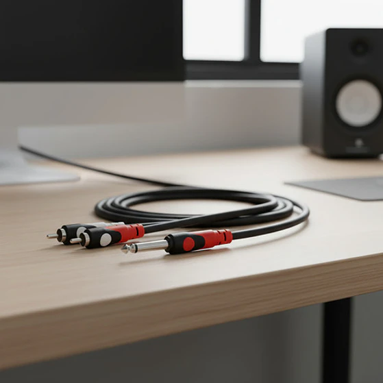 Cable De Audio 2 Plug 6,3 Mono A 2 Rca 2 Metros Kirlin 8