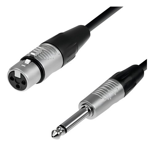 Cable Xlr Hembra A Plug 6.3 Mono, 10 Mts, Negro 1