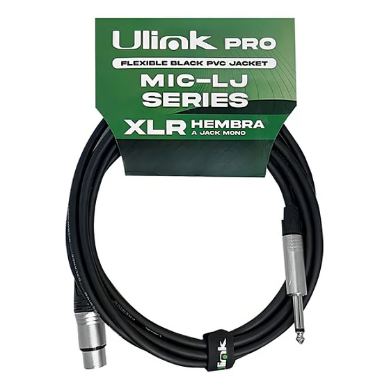 Cable Xlr Hembra A Plug 6.3 Mono, 10 Mts, Negro 3