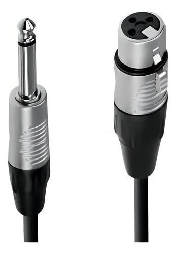 Cable Xlr Hembra A Plug 6.3 Mono, 10 Mts, Negro 2