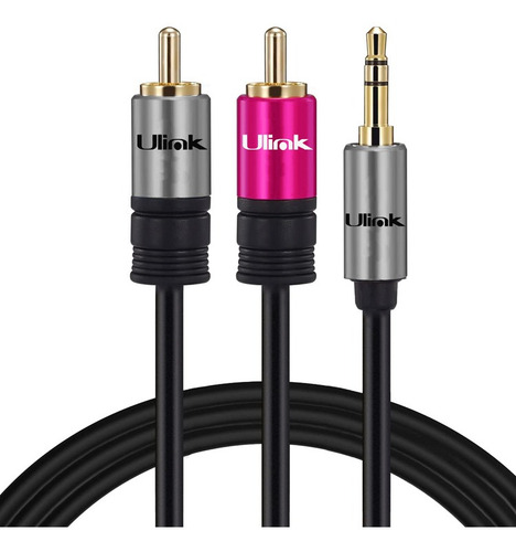 Cable Audio 3.5mm Auxiliar Plug A 2 Rca 1.8 Mts Ulink 1