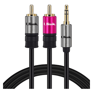 Cable Audio 3.5mm Auxiliar Plug A 2 Rca 1.8 Mts Ulink