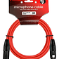 Cable Micrófono Xlr Macho A Xlr Hembra 3 Metros Rojo Kirlin - Miniatura 1