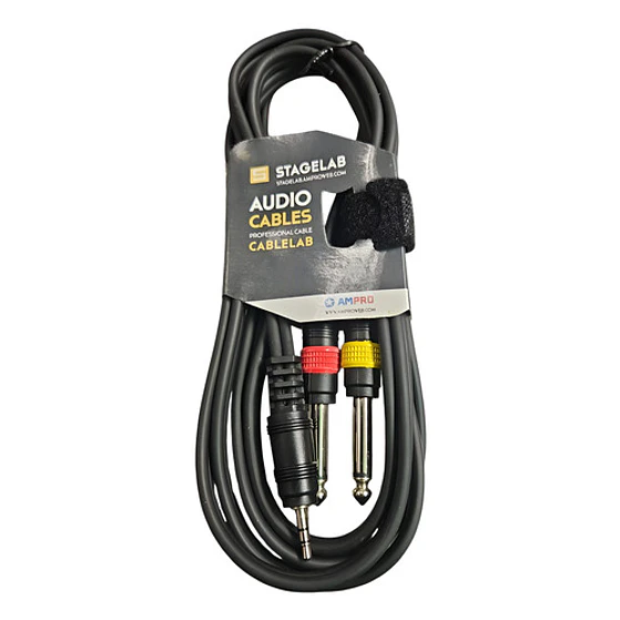 Cable De Audio 3.5 A 2 Plug 6.3 Stagelab 1