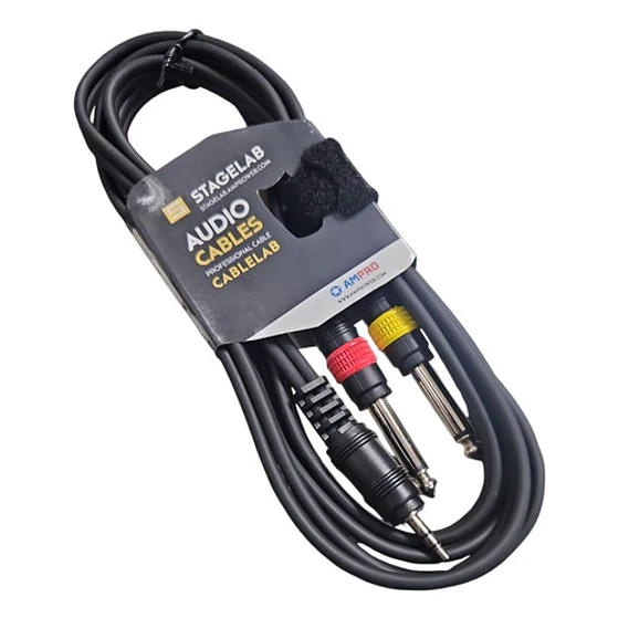 Cable De Audio 3.5 A 2 Plug 6.3 Stagelab 2