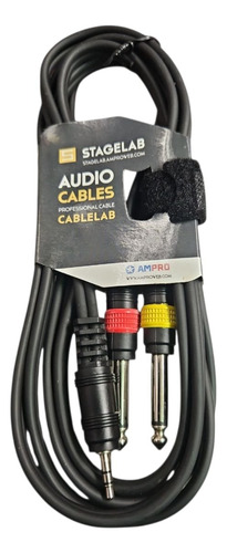 Cable De Audio 3.5 A 2 Plug 6.3 Stagelab 3