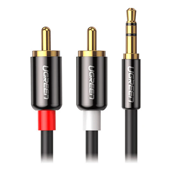 Cable De Audio Macho Ugreen De 3,5 Mm A 2 Rca, 1,5 Metros, Negro 1