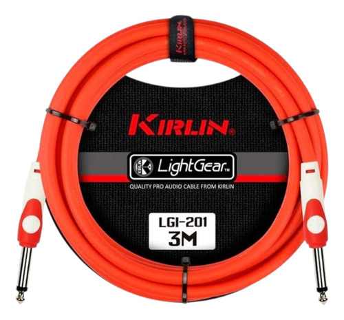 Cable Kirlin Para Instrumento 3 Mts Profesional, Lgi-201 Red 3