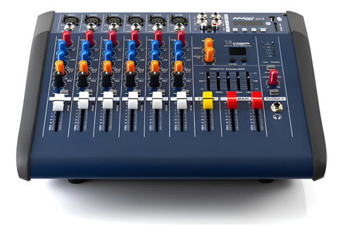 Power Mixer Consola Sonido Ampificada 6 Canales Mavi Ct-6 2